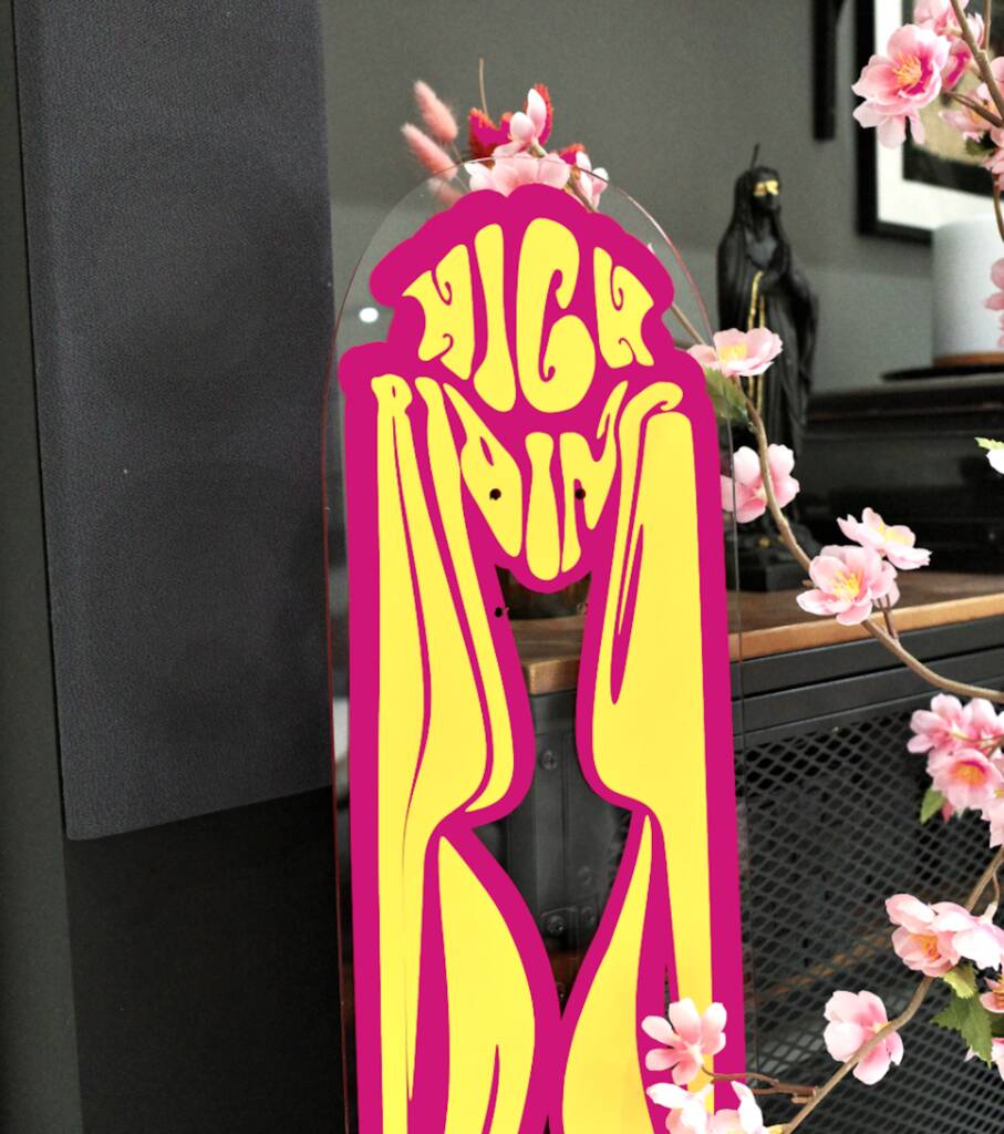 High Riding Psychedelic Clear Acrylic Skateboard Deck By Yil Printworks