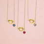 Friendship Knot Necklace With Heart Birthstone, thumbnail 1 of 9