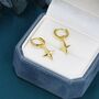 Sterling Silver Chunky Star Huggie Hoop Earrings, thumbnail 4 of 11