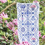 Personalised Blue And White Tile Print Scarf, thumbnail 1 of 7