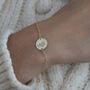 Gold Plated Or Sterling Silver Lily Disc Bracelet, thumbnail 1 of 4