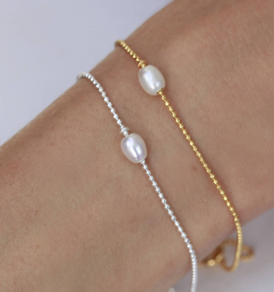 Pearl Bobble Bracelet In Silver Or 18ct Gold Vermeil, 1 of 5