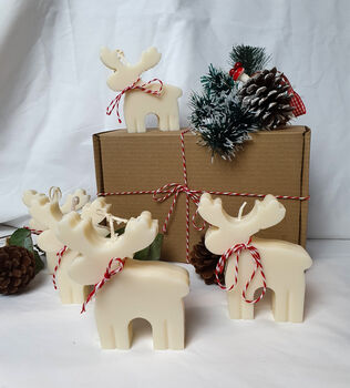 Handmade Reindeer Soy Wax Candle, 4 of 7