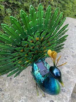 Light Up Metal Garden Peacock, 7 of 9