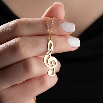 Music Note Necklace With Name, 3 of 7