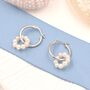 Pearl Wreath And Hoop Earrings Sterling Silver, thumbnail 4 of 9