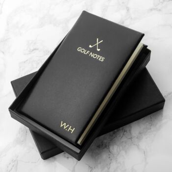 Personalised Embossed Luxury Leather Golf Note Book, 3 of 7