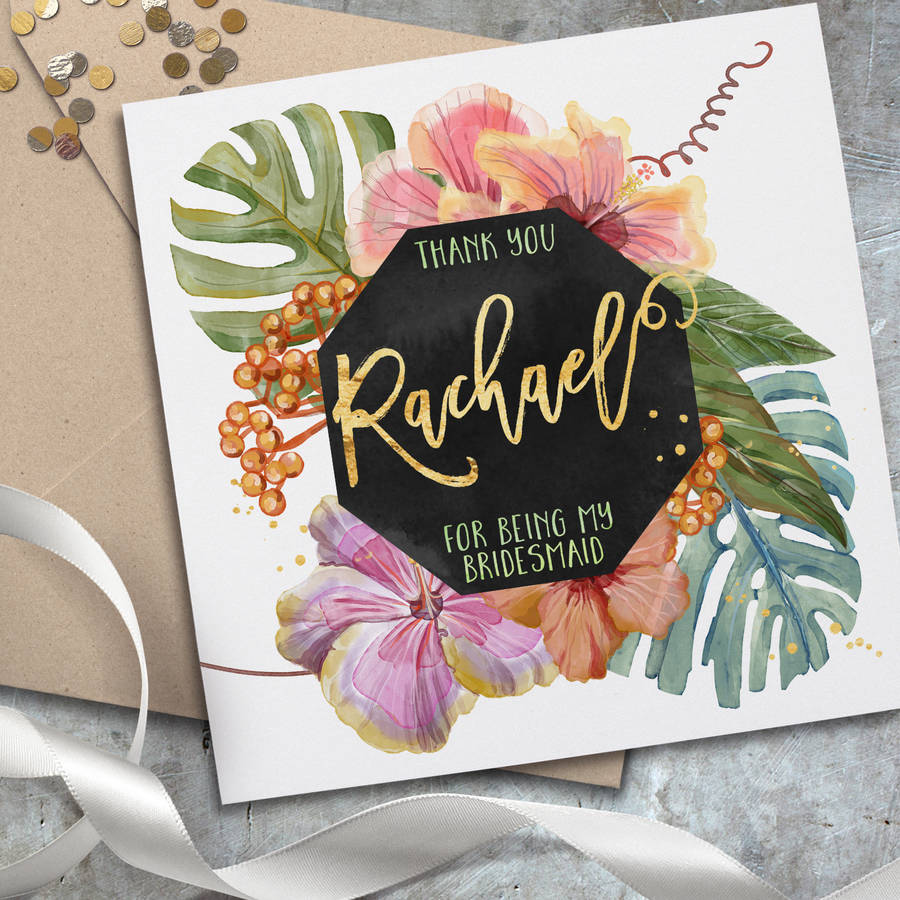 personalised tropical thank you cardlost wonderland