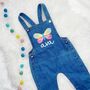 Butterfly Personalised Baby/Kids Denim Dungarees, thumbnail 1 of 6