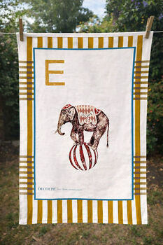 Personalised Alphabet Linen Tea Towel, 6 of 12