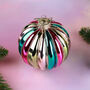 G Decor Holiday Carnival Multicolour Glass Bauble Hand Finished Multicolour Christmas Ornament, thumbnail 3 of 3