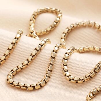 Stainless Steel Box Chain Necklace In Gold, 3 of 5