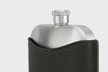 Steel Hip Flask With Premium Leather Sleeve, 5 of 8