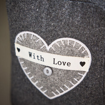 With Love Grey Heart Doorstop And Draught Excluder, 4 of 7