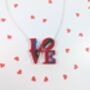 Love Necklace Acrylic Love Art Pendant Silver Plated, thumbnail 5 of 10