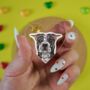 Personalised Pittie Mum Keychain Pitbull Dog Portrait, thumbnail 5 of 5