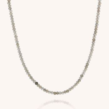 Labradorite Mini Bead Necklace Sterling Silver, 2 of 4