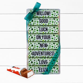 Good Luck Wishes Personalised Kinder Chocolate Gift, 4 of 9