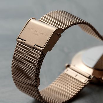 Personalised Rose Gold Mesh Watch, 5 of 6
