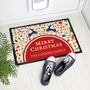 Personalised Festive Reindeer Christmas Indoor Doormat, thumbnail 1 of 4