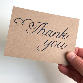 Set Of 12 Thank You Script Postcard Note Cards, 7 of 9