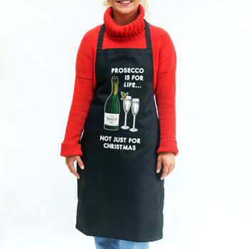'Prosecco Is For Life' Christmas Apron, 2 of 5