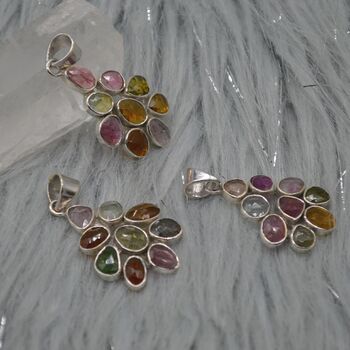 Mixed Tourmaline Pendant: Sterling Silver, 7 of 8