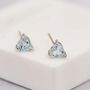 Natural Blue Topaz Stone Heart Stud Earrings, thumbnail 4 of 10