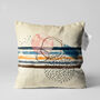 Ivory Cushion Cover With Striped Water Colour Patterned, thumbnail 1 of 7