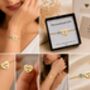 Personalised Heart Charm Bracelet With Engrave Name Symbols, thumbnail 11 of 12