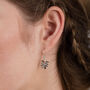 Silver Leaf Earrings In Solid 925 Sterling Silver, thumbnail 3 of 5