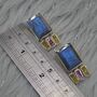 Labradorite, Raw Tourmaline Handmade Silver Earrings, thumbnail 8 of 9