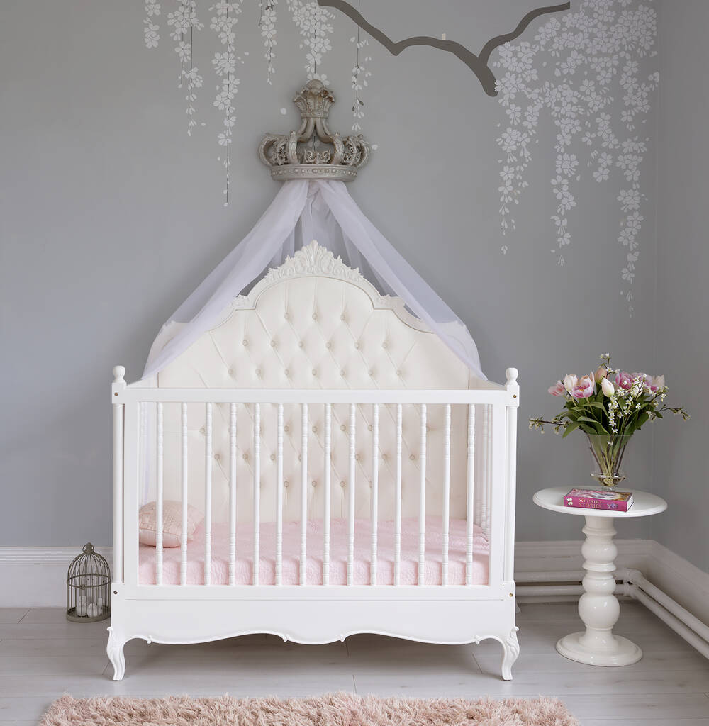 Ophelia Cot Bed Three In One White Fabric, 1 of 4