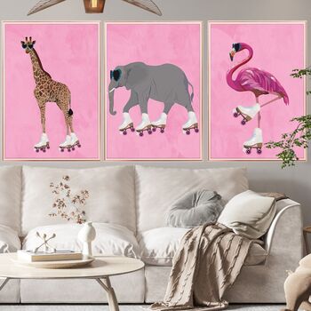 Set Of Three Custom Colour Prints Animals Wearing Shoes, 7 of 11