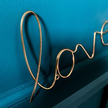 'Lovely' Gold Wire Word Sign, 2 of 3