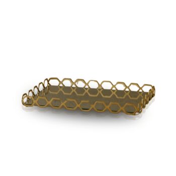 Brass Tray With Geometric Chain Detail, 2 of 2