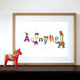 Children's Animal Alphabet Name Print Personalised, thumbnail 1 of 5