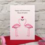 'Flamingo' Personalised Anniversary Card, thumbnail 3 of 3