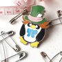 Hatter Penguin Enamel Pin: Alice In Wonderland Penguin Badge, thumbnail 1 of 10