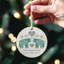 Personalised Nordic Bears First Christmas Married Bauble For Couples, thumbnail 1 of 4