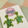 Ocean Wanderer Turtle Glitter Resin Earrings, thumbnail 4 of 4