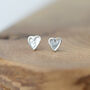 Sterling Silver Tiny Double Heart Studs, thumbnail 1 of 7