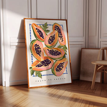 Papaya Art Print Fruit Illustration, 2 of 6