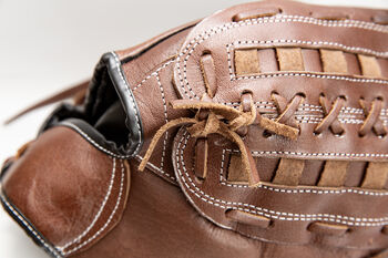 Vintage Full Cowhide Leather Baseball Glove And Ball, 10 of 10