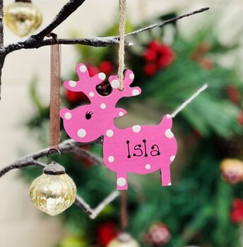 Personalised Christmas Rudolph Reindeer Decoration 2024, 2 of 2