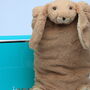 Brown Bunny Personalised Hot Water Bottle, Gift Boxed, thumbnail 5 of 7