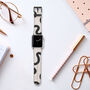 White Swirl Lines Vegan Leather Apple Watch Band, thumbnail 6 of 7