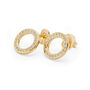Designer Art Deco Halo Studs In 18ct Gold Vermeil, thumbnail 1 of 4