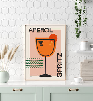 Aperol Spritz Cocktail Art Print, 3 of 3