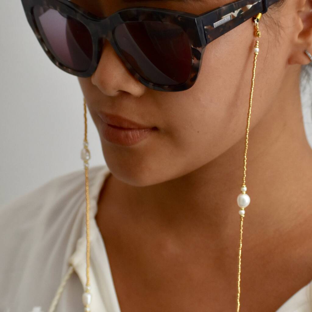 Glasses Chains With Authentic Pearls By Jiya Jewellery